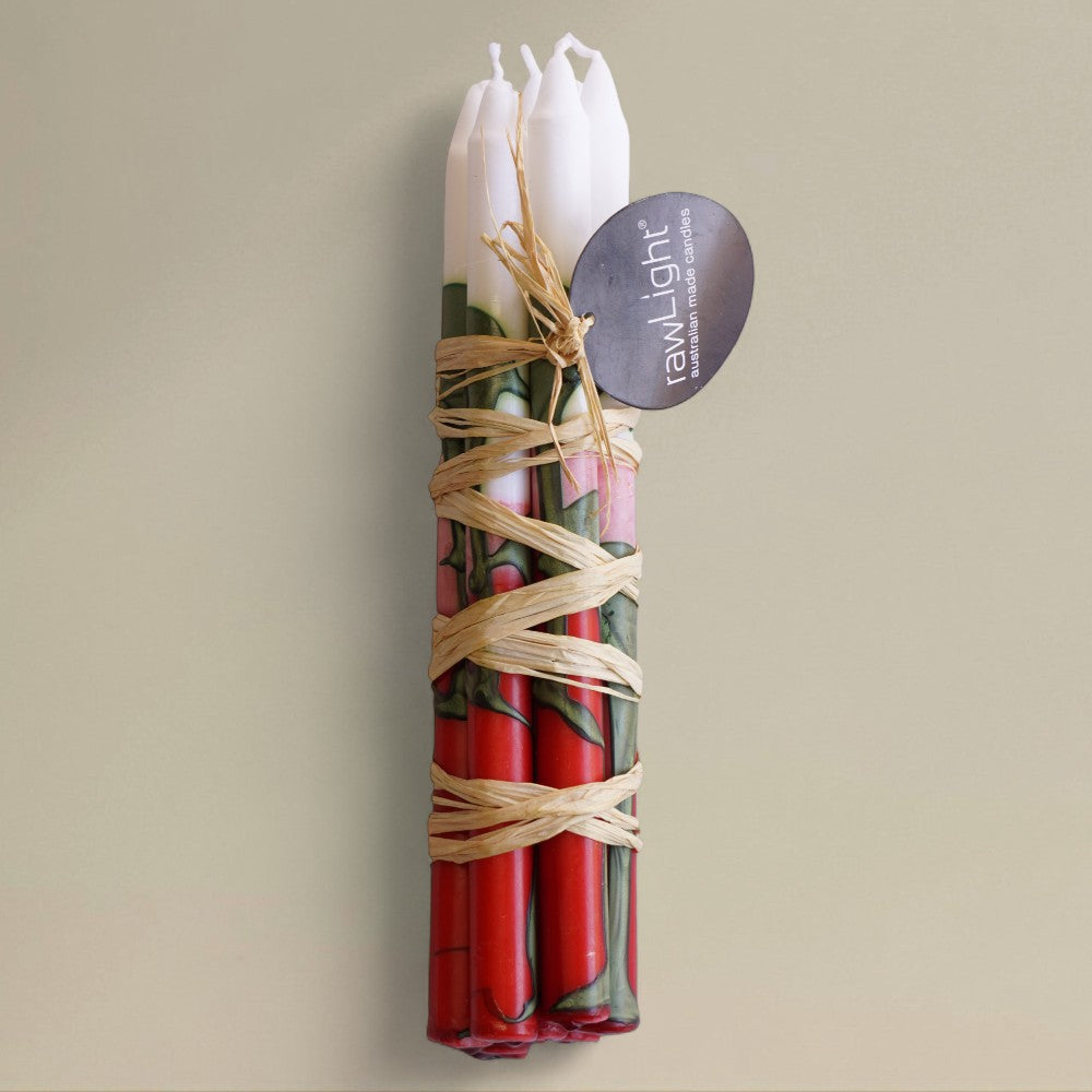 Prayer Candle 13x195mm Splashed Christmas Bundle of 7