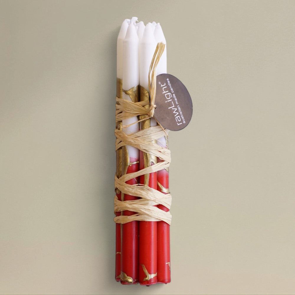 Prayer Candle 13x195mm Splashed Christmas Bundle of 7