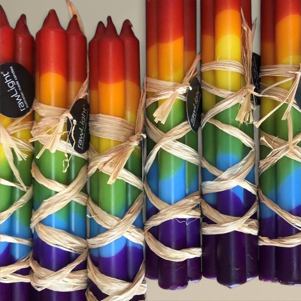 Dining candle 21x250mm multi coloured bundle of 3