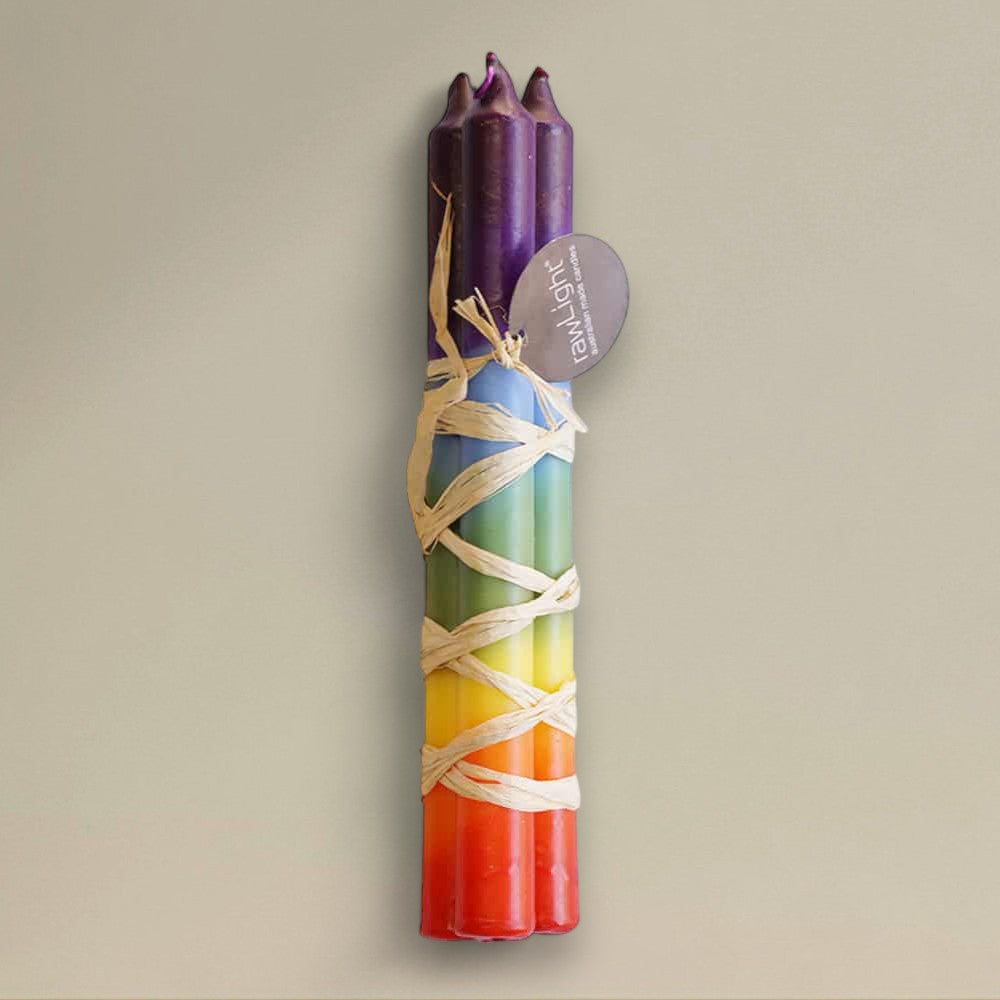 Dining candle 21x250mm multi coloured bundle of 3