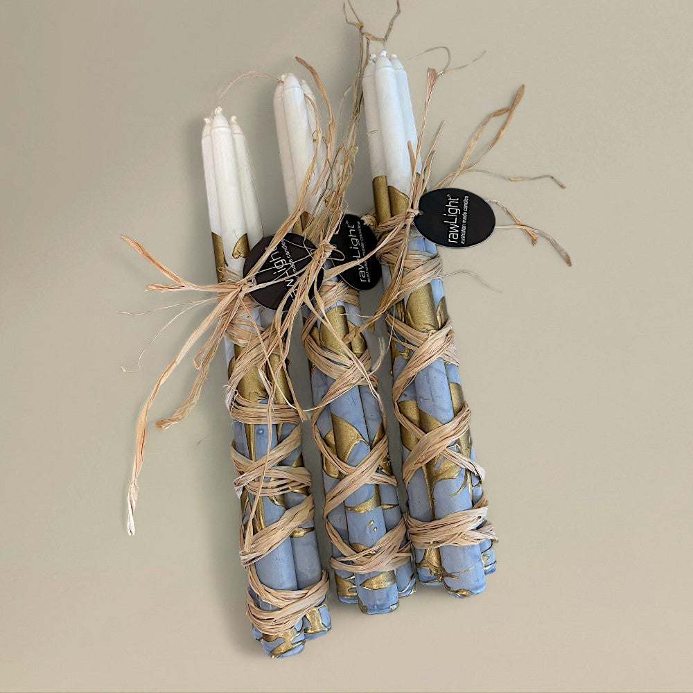 Taper candle 22x300mm splashed bundle of 3