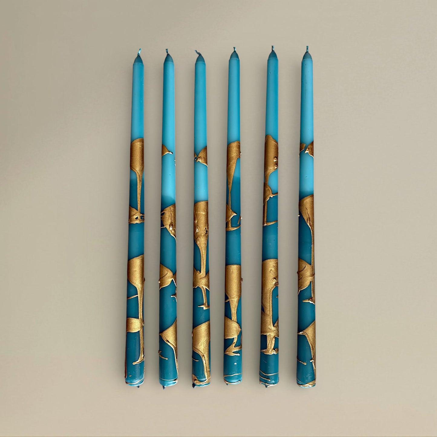 Taper candle 22x380mm splashed packet of 6 - rawLight Design Pty Ltd