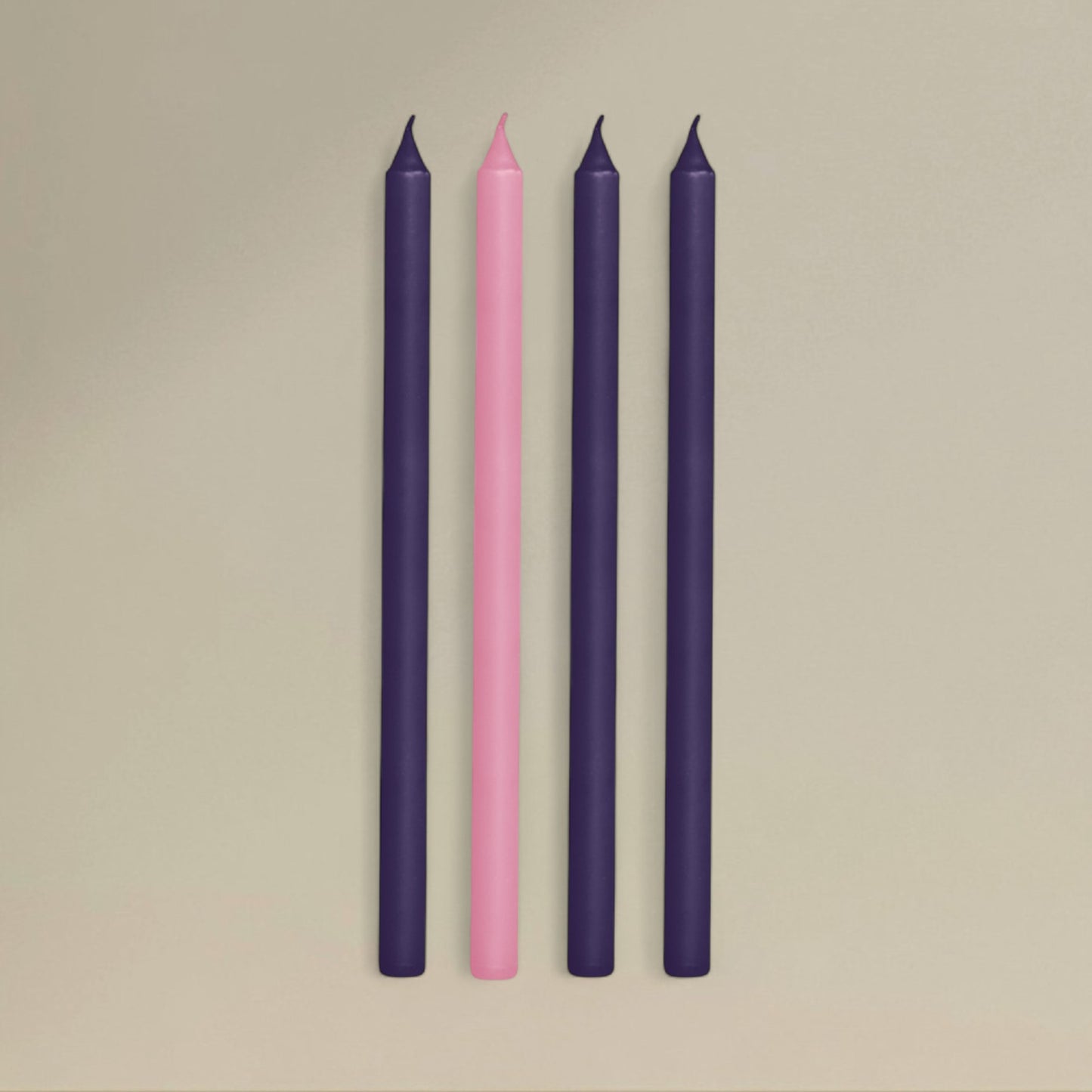 Advent candles 22x400mm purple and pink