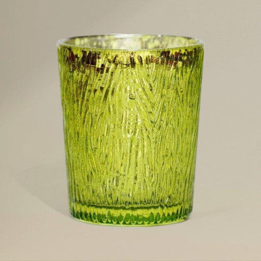 Glass ribbed tea light and votive holder