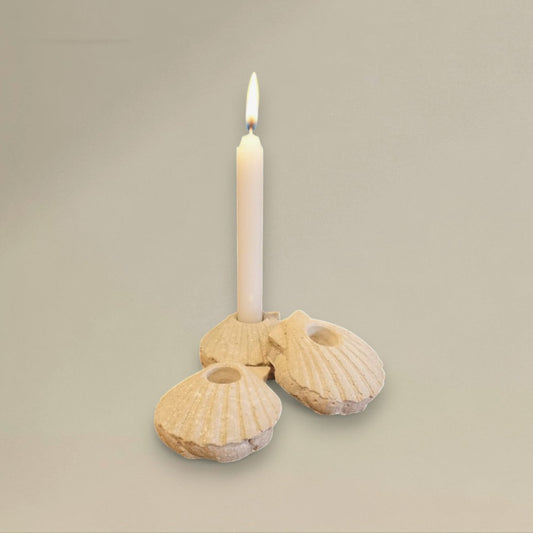 Candle holder wish and prayer scallop shape