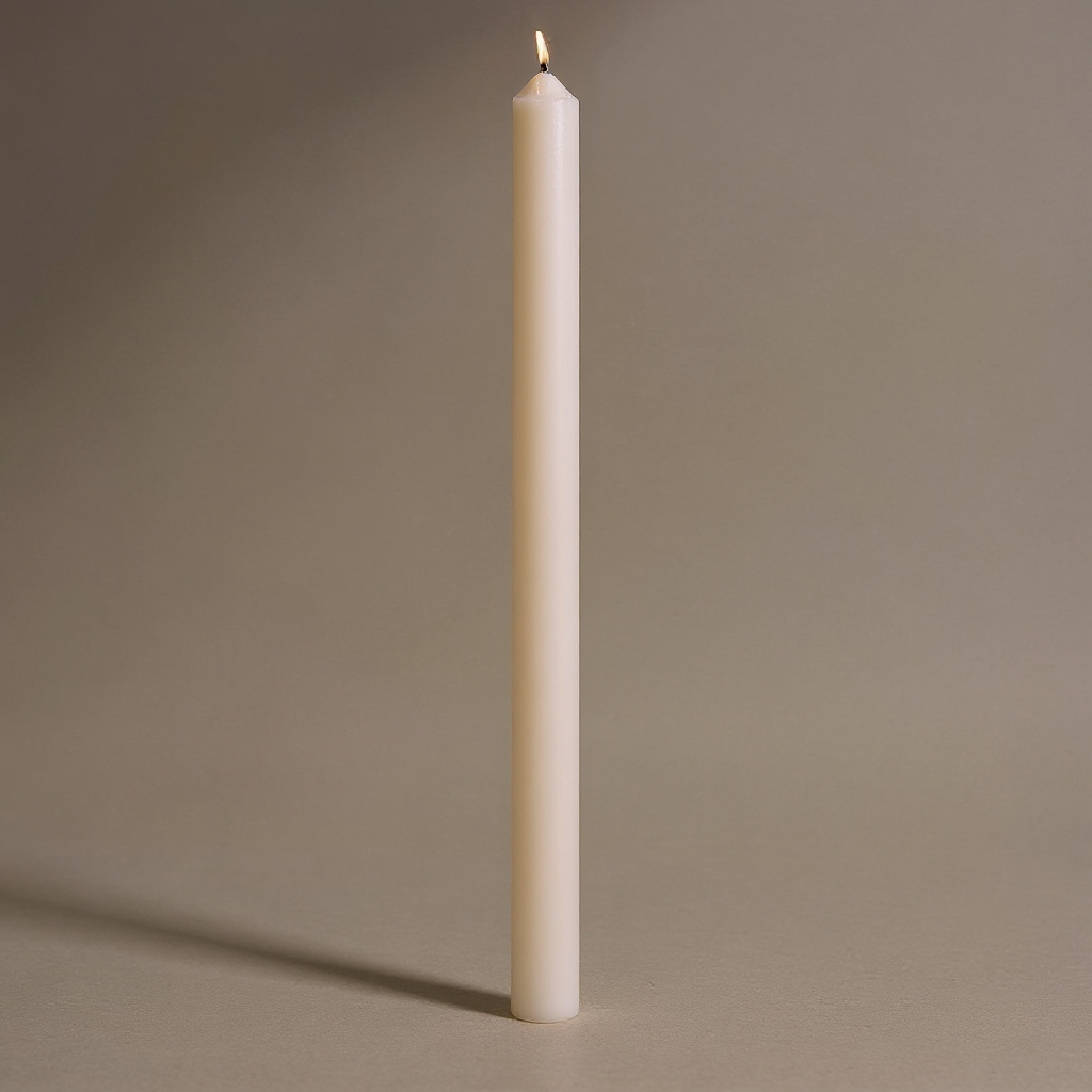 Pillar candle 38x620mm white 12 pieces