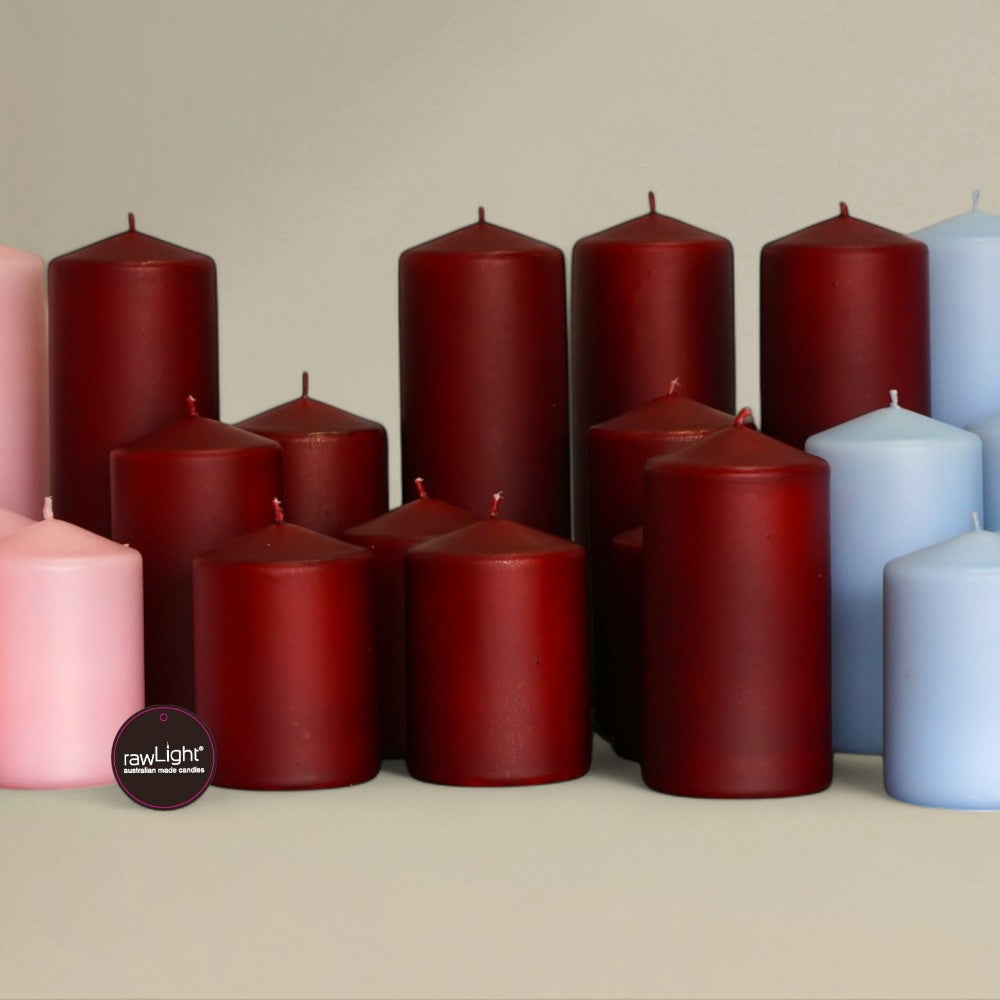 Pillar candle 50x50mm coloured - rawLight Design Pty Ltd