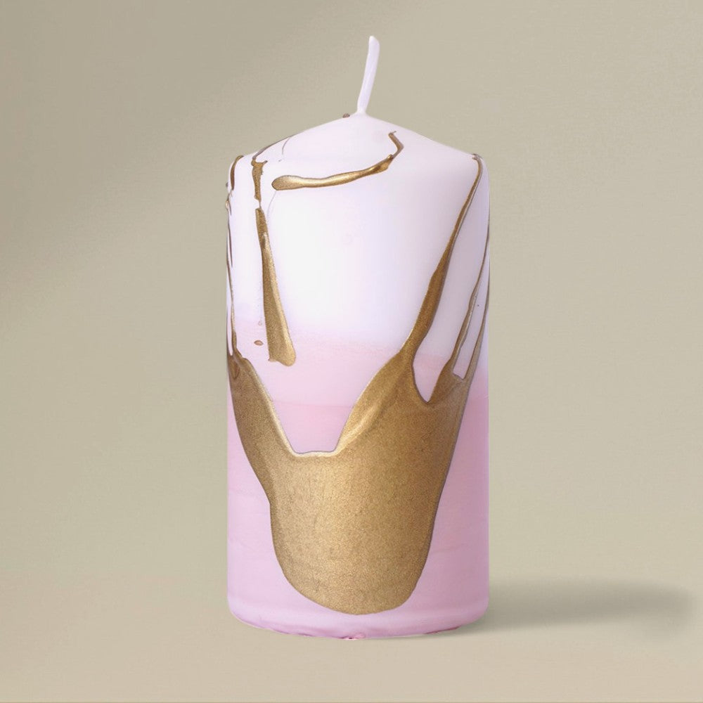 Pillar candle 75x150mm splashed