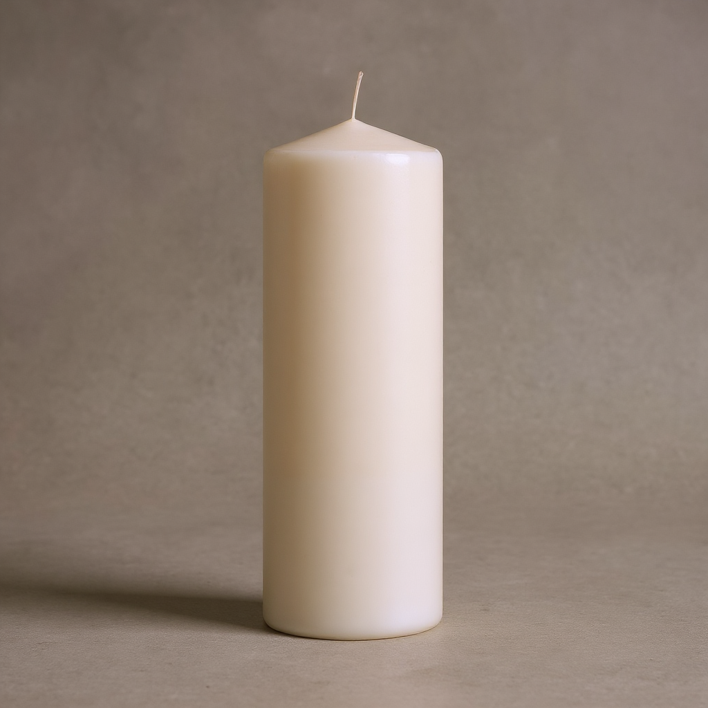 Pillar candle 75x230mm white 10 pieces