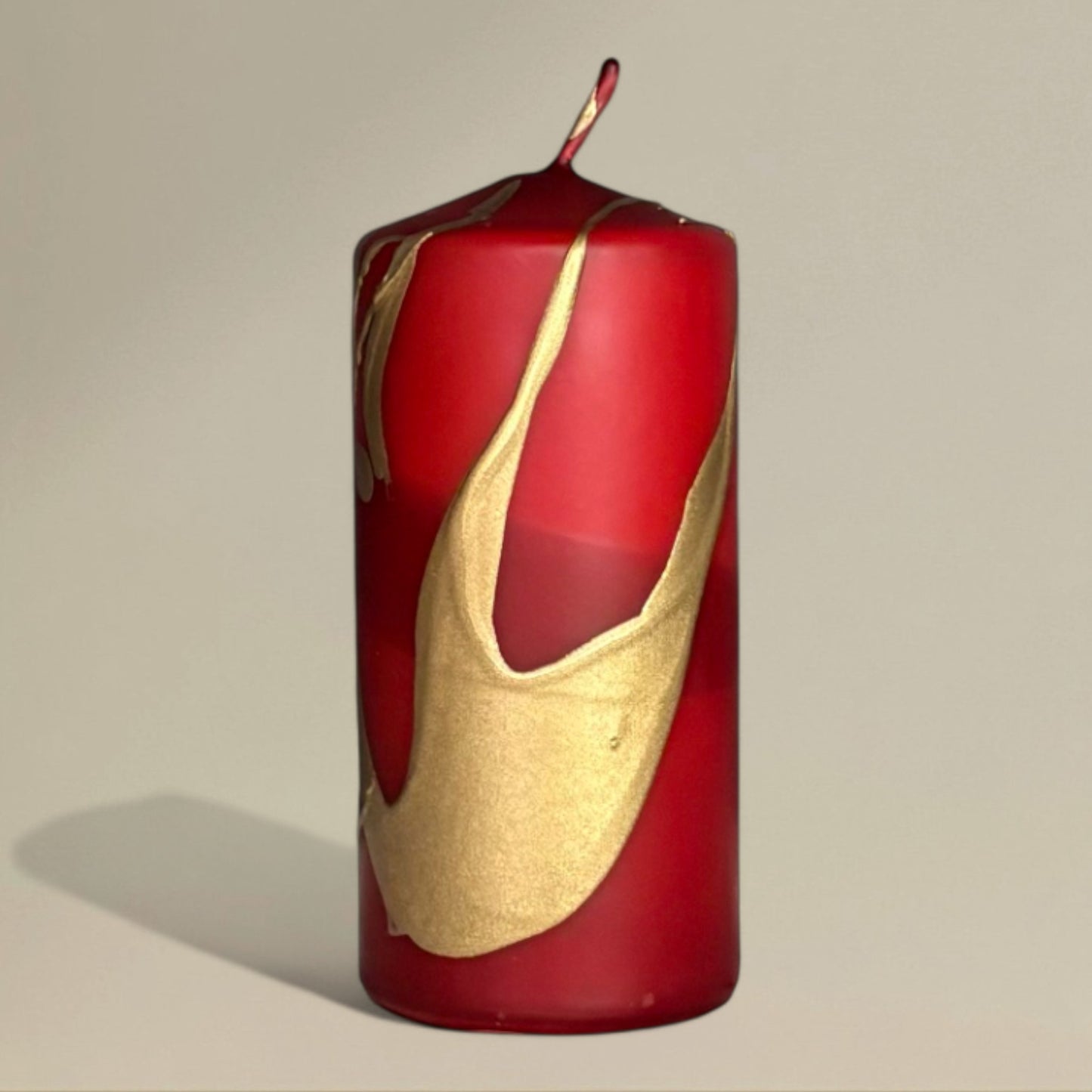 Pillar candle 60mm splashed Christmas