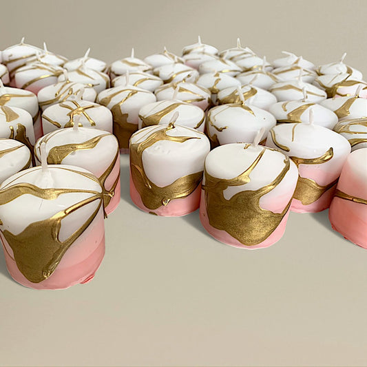 Pillar candle 50x50mm splashed