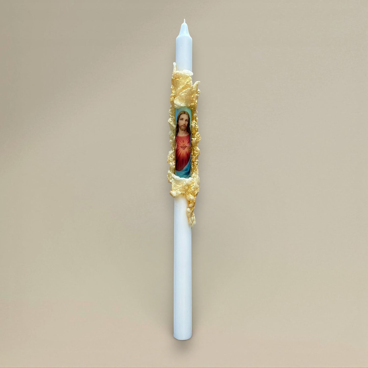 Icon candle 22x400mm Catholic - rawLight Design Pty Ltd