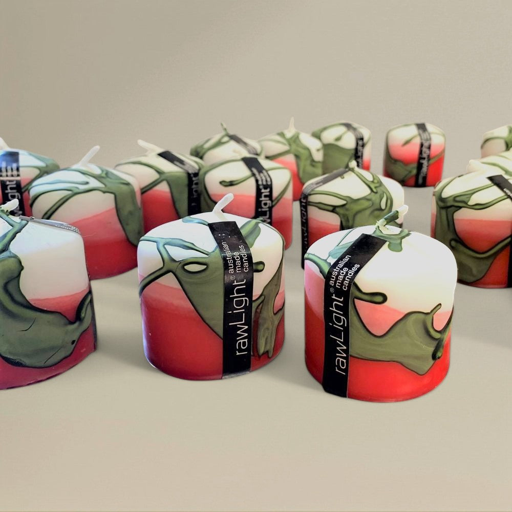 Pillar Candle 75mm Splashed Christmas