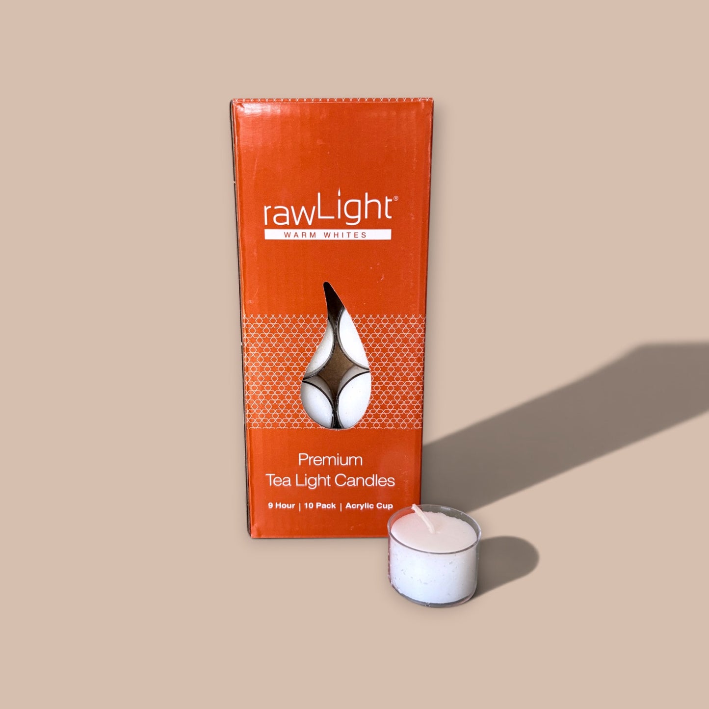 Tea light candle acrylic cup packet of 10