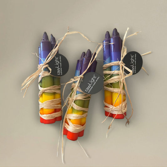 Dining Candle 21x175mm Multi Coloured Bundle of 3