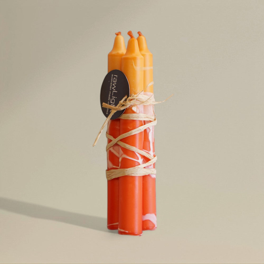 Dining Candle 21x175mm Splashed Bundle of 3