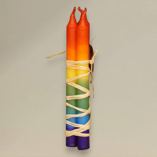Dining candle 21x300mm multi coloured bundle of 3
