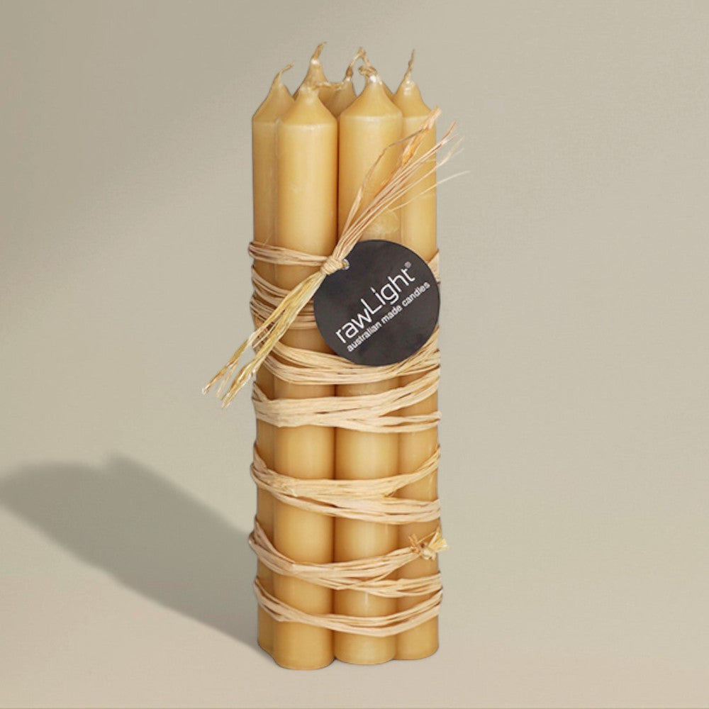 Dining Candle Beeswax 22x220mm Bundle of 7