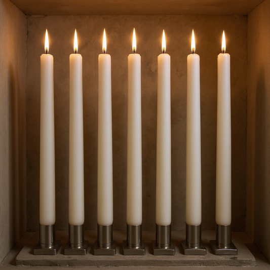 Taper candle 22x300mm white 144 pieces