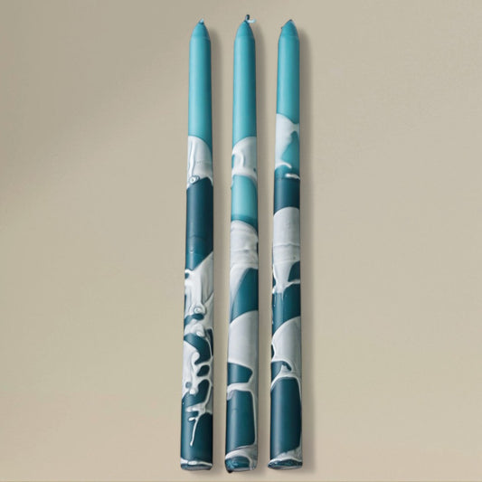 Taper candle 22x300mm splashed bundle of 3