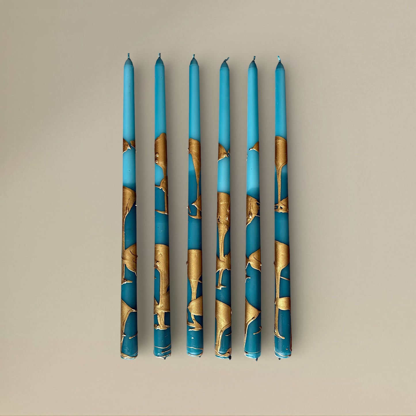 Taper candle 22x300mm splashed packet of 6 - rawLight Design Pty Ltd