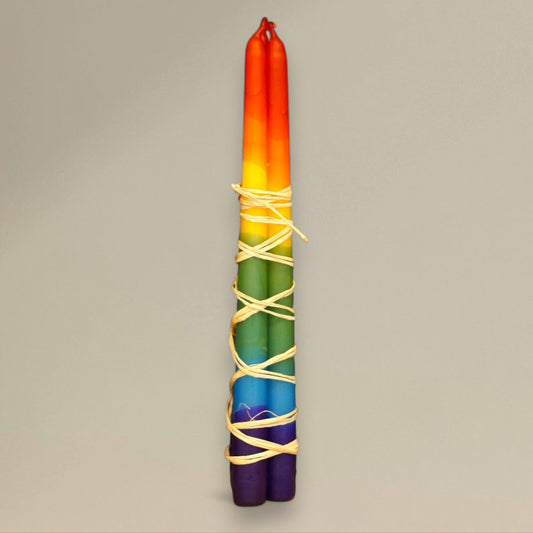 Taper Candle 22x380mm Multi Coloured Bundle of 3