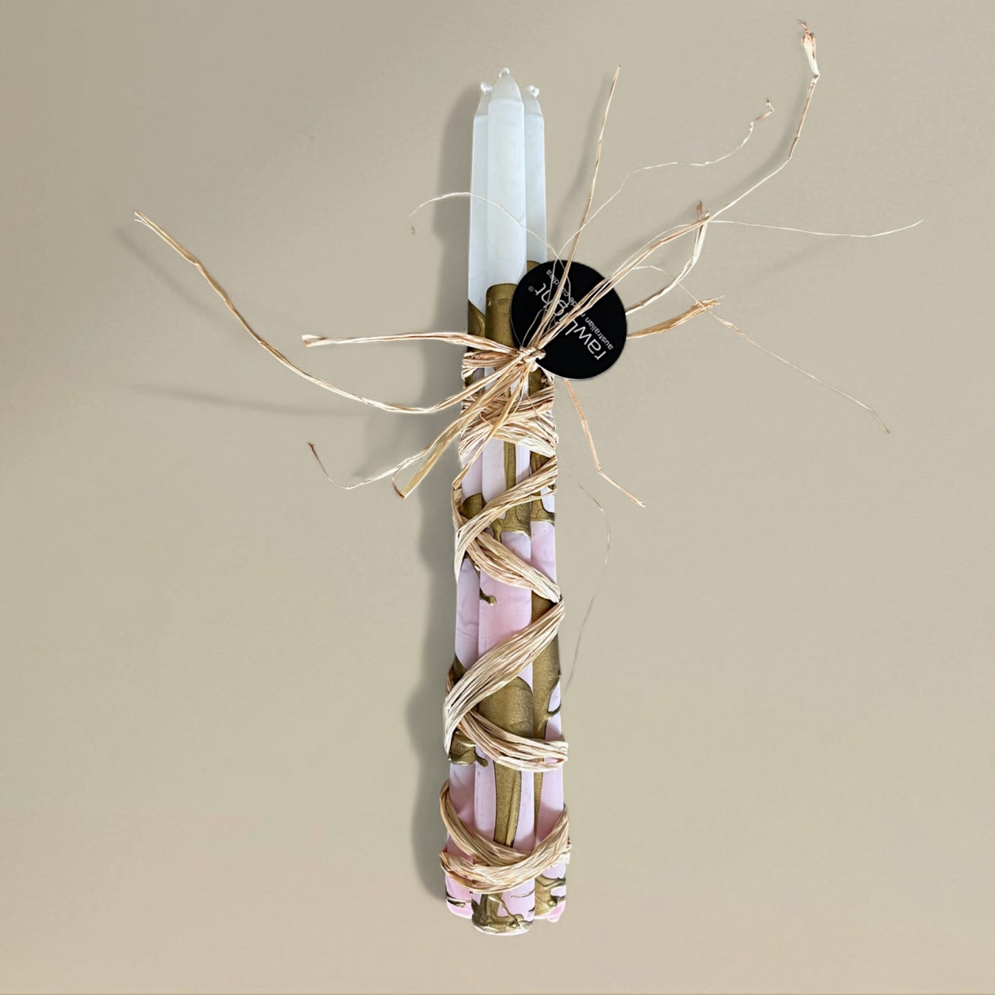 Taper candle 22x380mm splashed bundle of 3