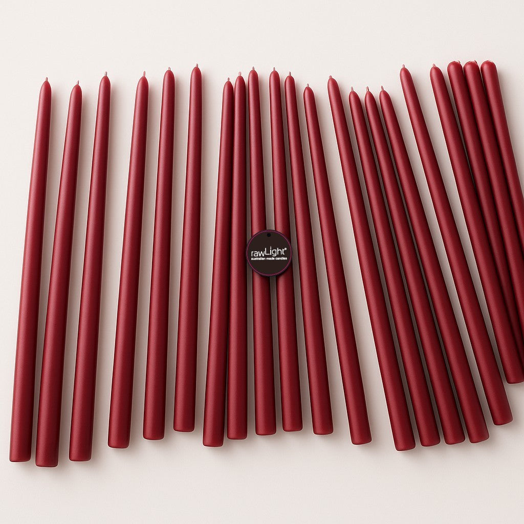 Taper candle 22x380mm coloured packet of 6 - rawLight Design Pty Ltd
