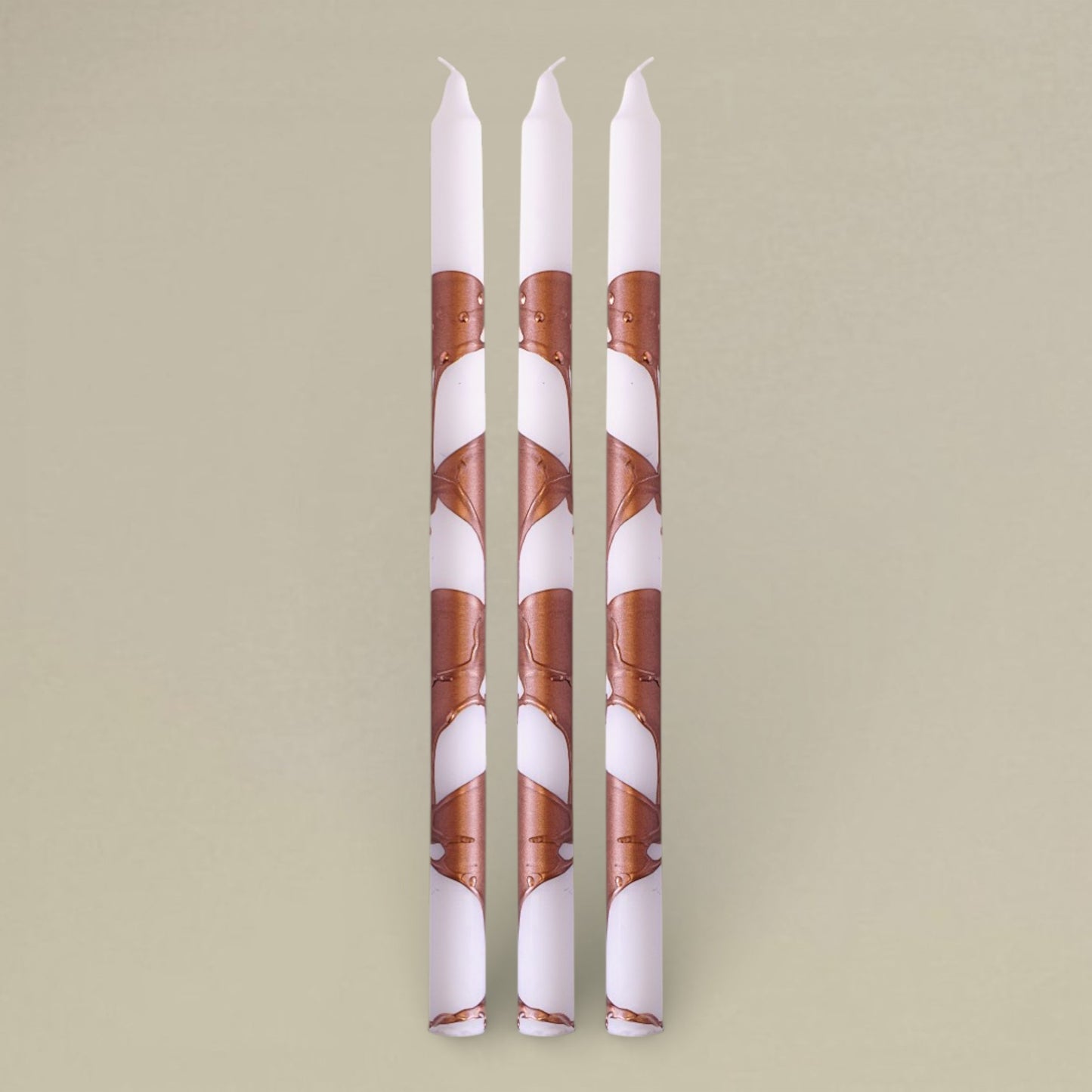 Dining candle 22x400mm splashed bundle of 3 - rawLight Design Pty Ltd