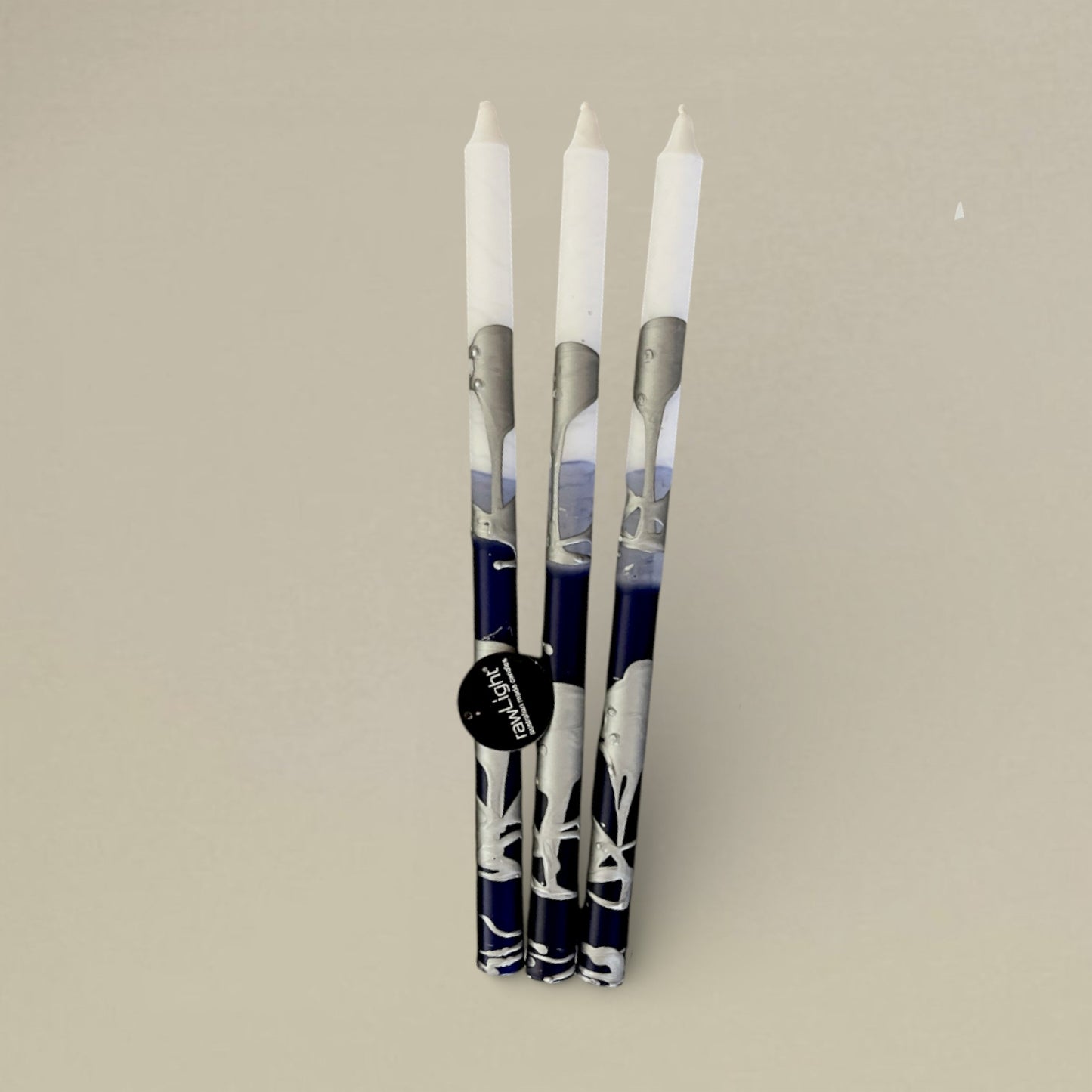 Dining candle 22x400mm splashed bundle of 3 - rawLight Design Pty Ltd