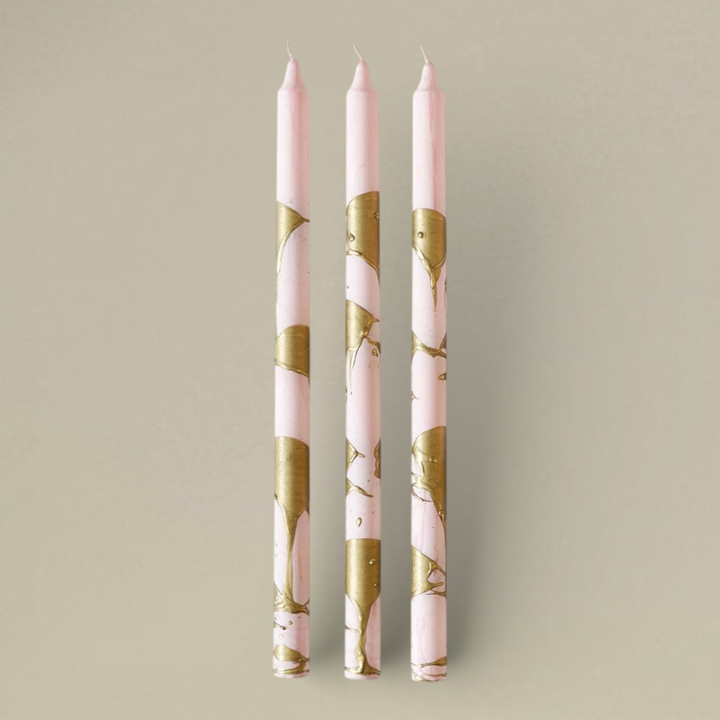 Dining candle 22x400mm splashed bundle of 3 - rawLight Design Pty Ltd