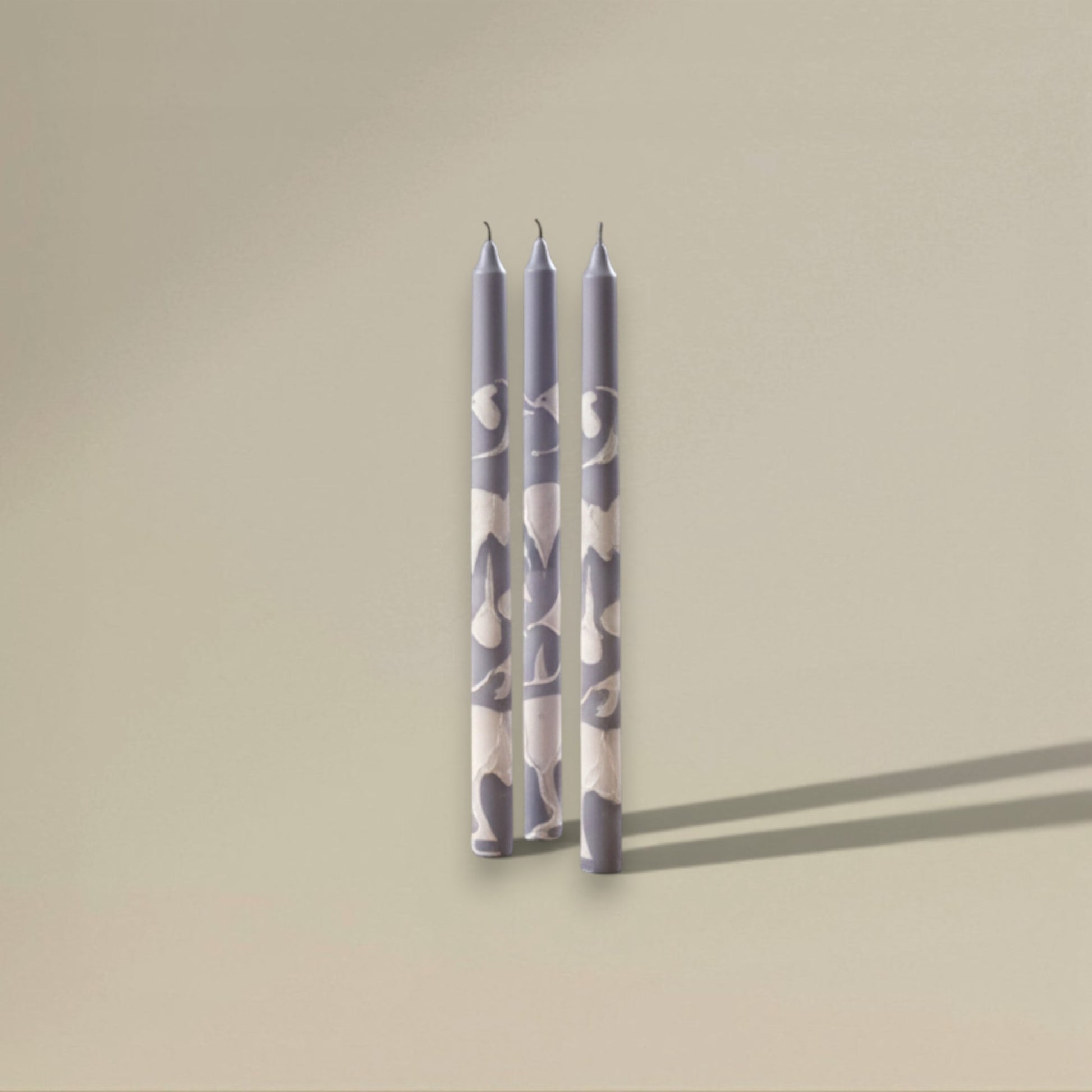 Dining candle 22x400mm splashed bundle of 3 - rawLight Design Pty Ltd
