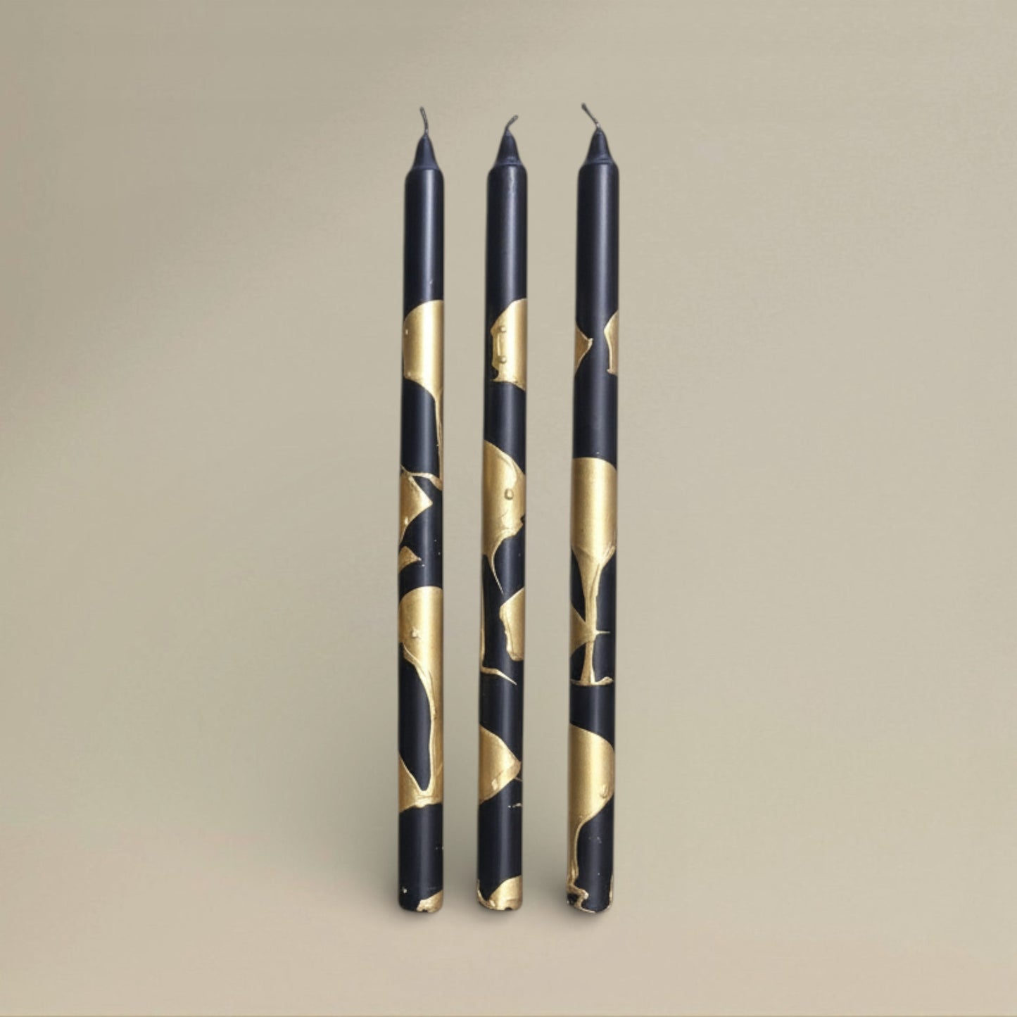 Dining candle 22x400mm splashed bundle of 3 - rawLight Design Pty Ltd