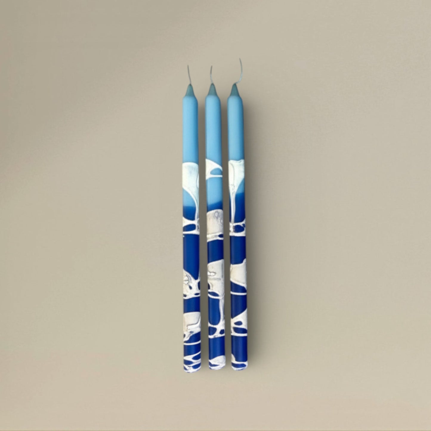 Dining candle 22x400mm splashed bundle of 3 - rawLight Design Pty Ltd