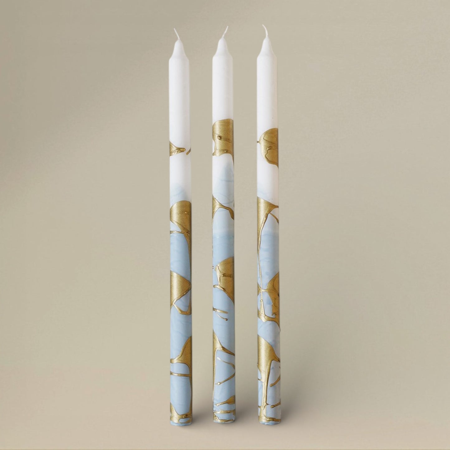 Dining candle 22x400mm splashed bundle of 3 - rawLight Design Pty Ltd