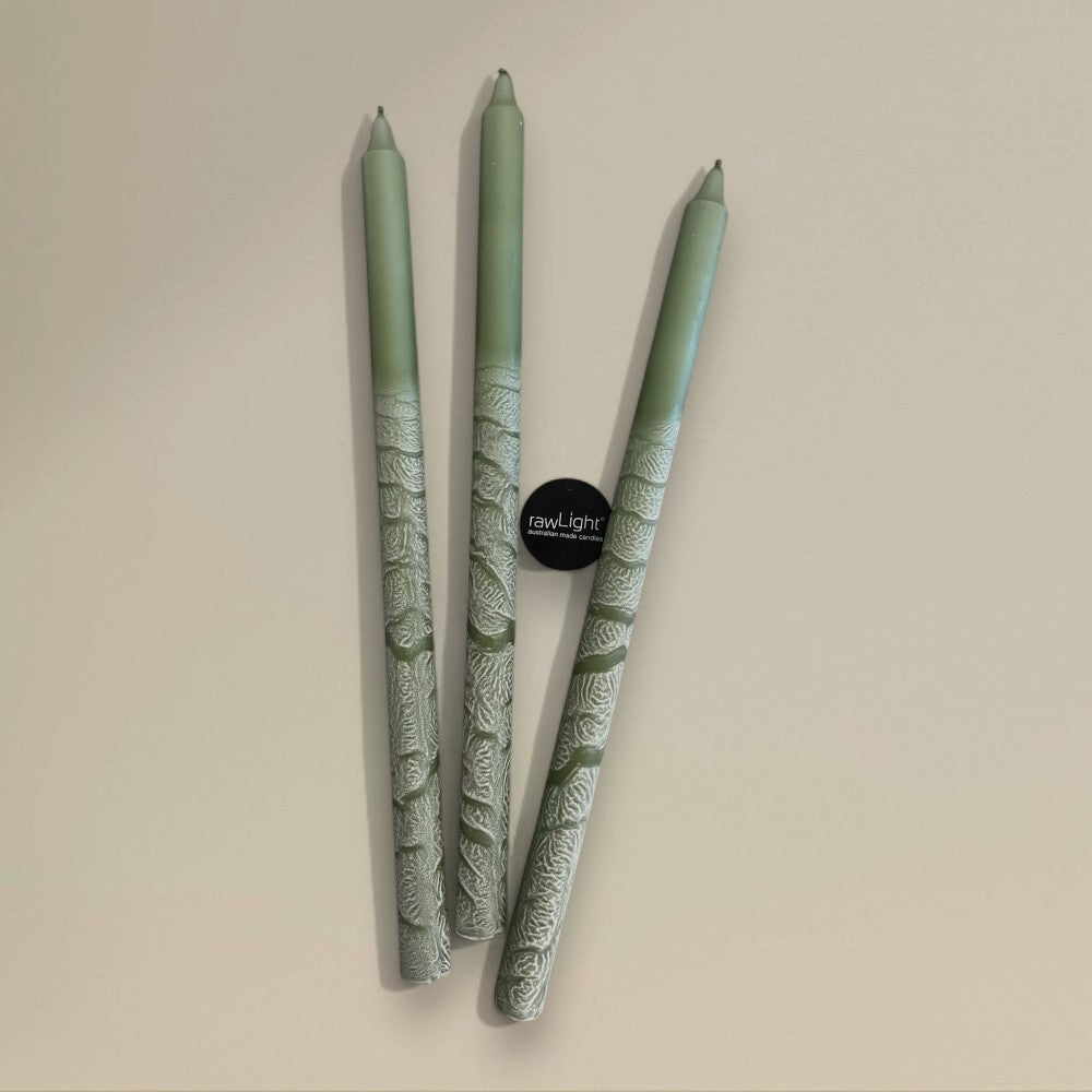 Dining candle 22x400mm frosted packet of 6 - rawLight Design Pty Ltd
