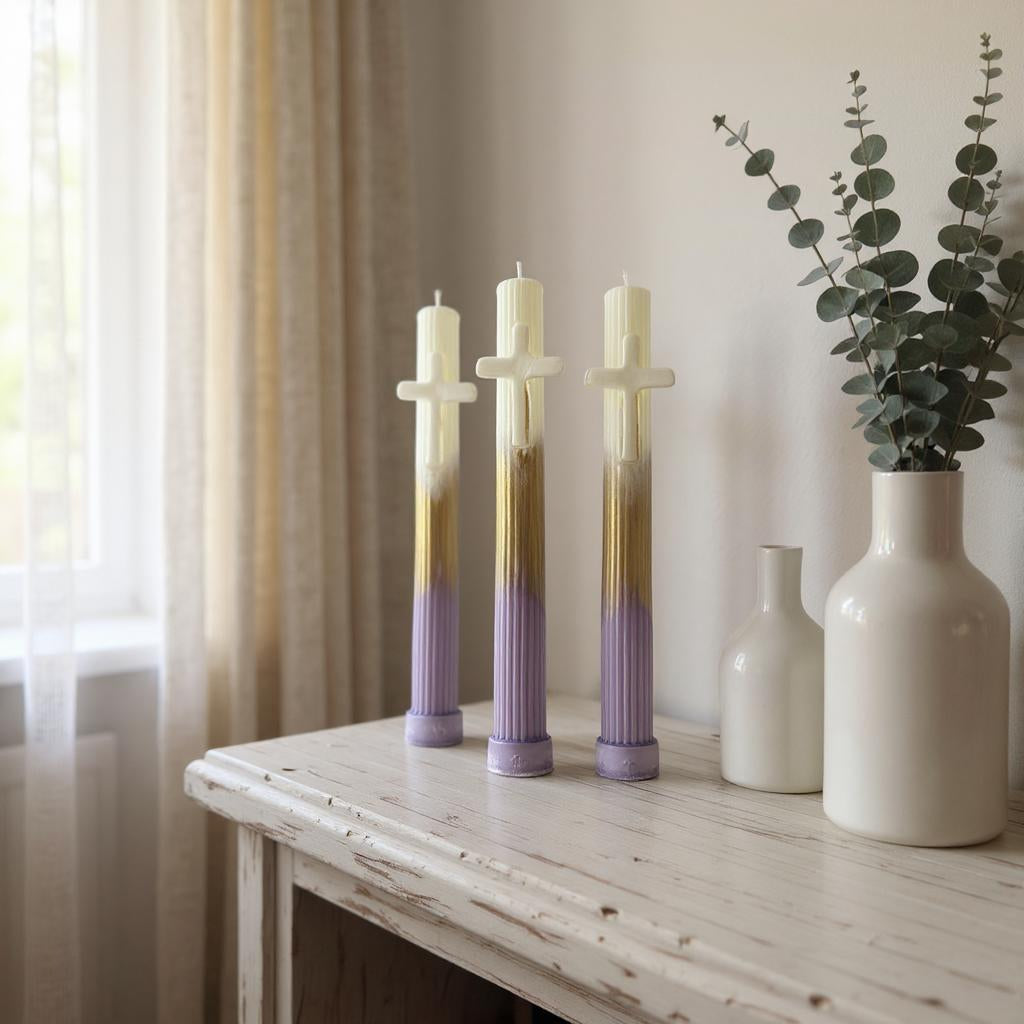 Cross candle 35x270mm - rawLight Design Pty Ltd