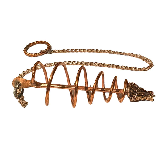 Acuvac Pendulum - Tensor Rings - copper pendulum - unique gift - reiki tool - crystal grids - meditation tool - dragon head tip