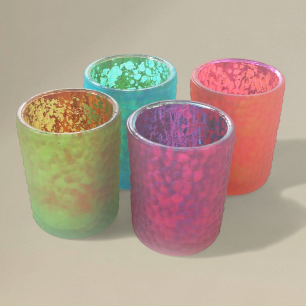 Tea Light Holder Multi Coloured Pack of 4