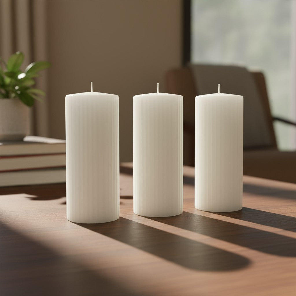 Pillar candle evoke 50x150mm white flat top 40 pieces