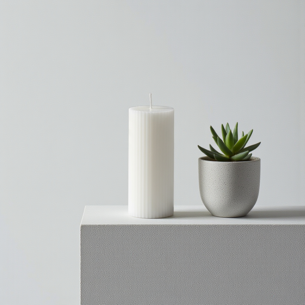 Pillar candle evoke 50x110mm white flat top 40 pieces