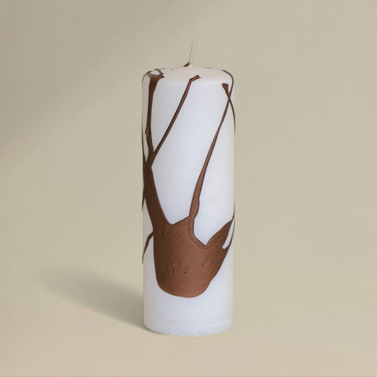 Pillar candle 60mm splashed Christmas