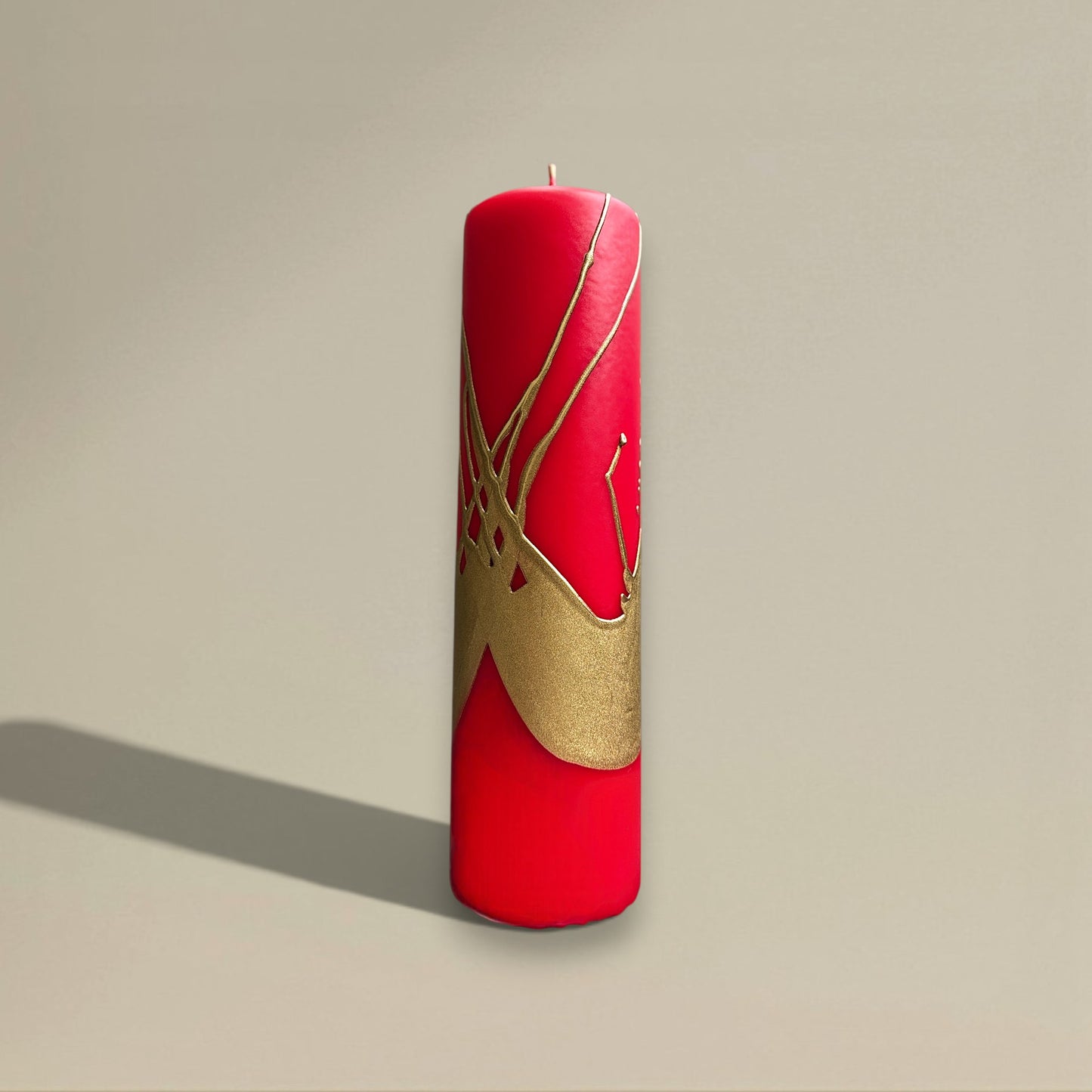 Pillar candle 60mm splashed Christmas