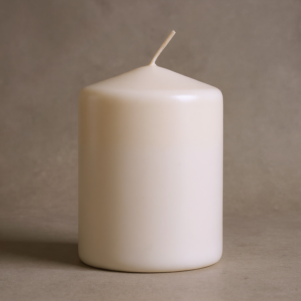 Pillar candle 75x110mm white 30 pieces