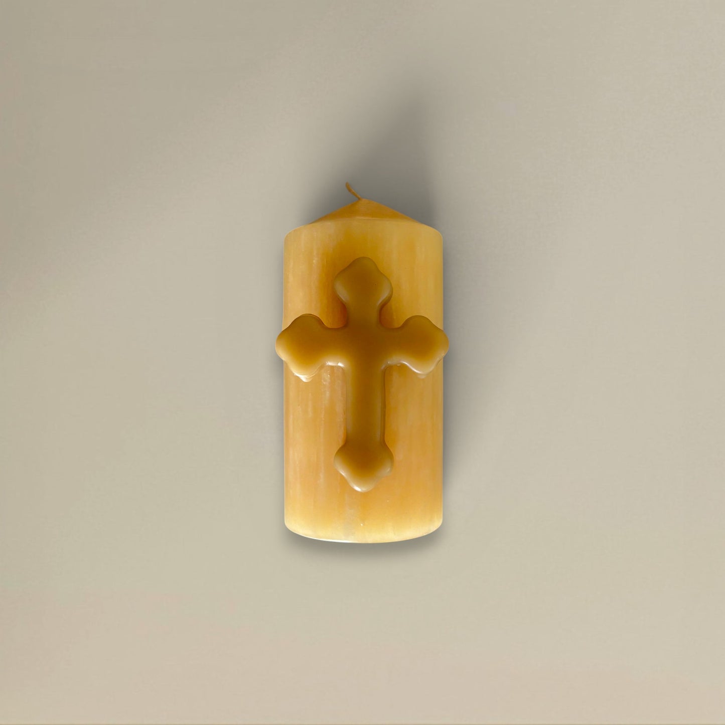 Cross candle beeswax 75x150mm