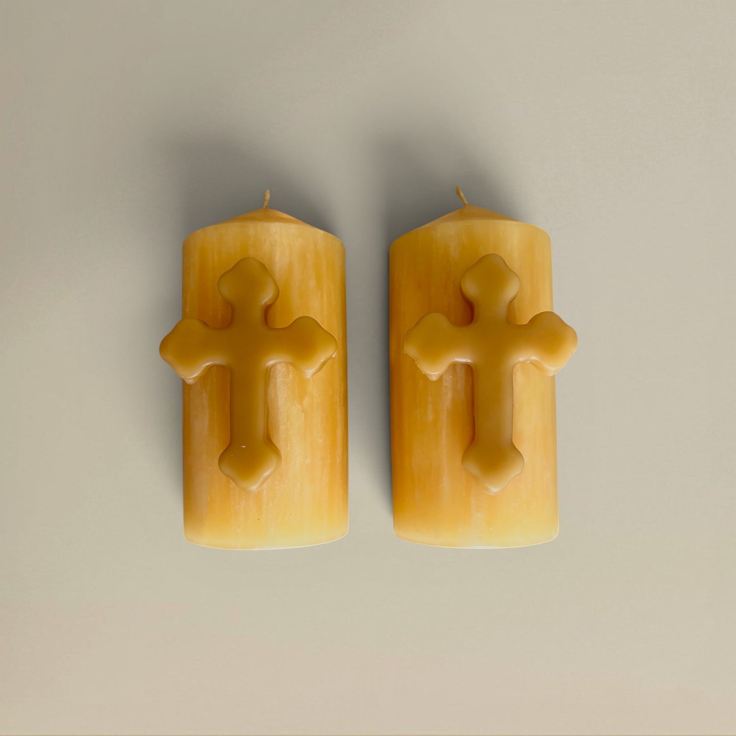Cross candle beeswax 75x150mm