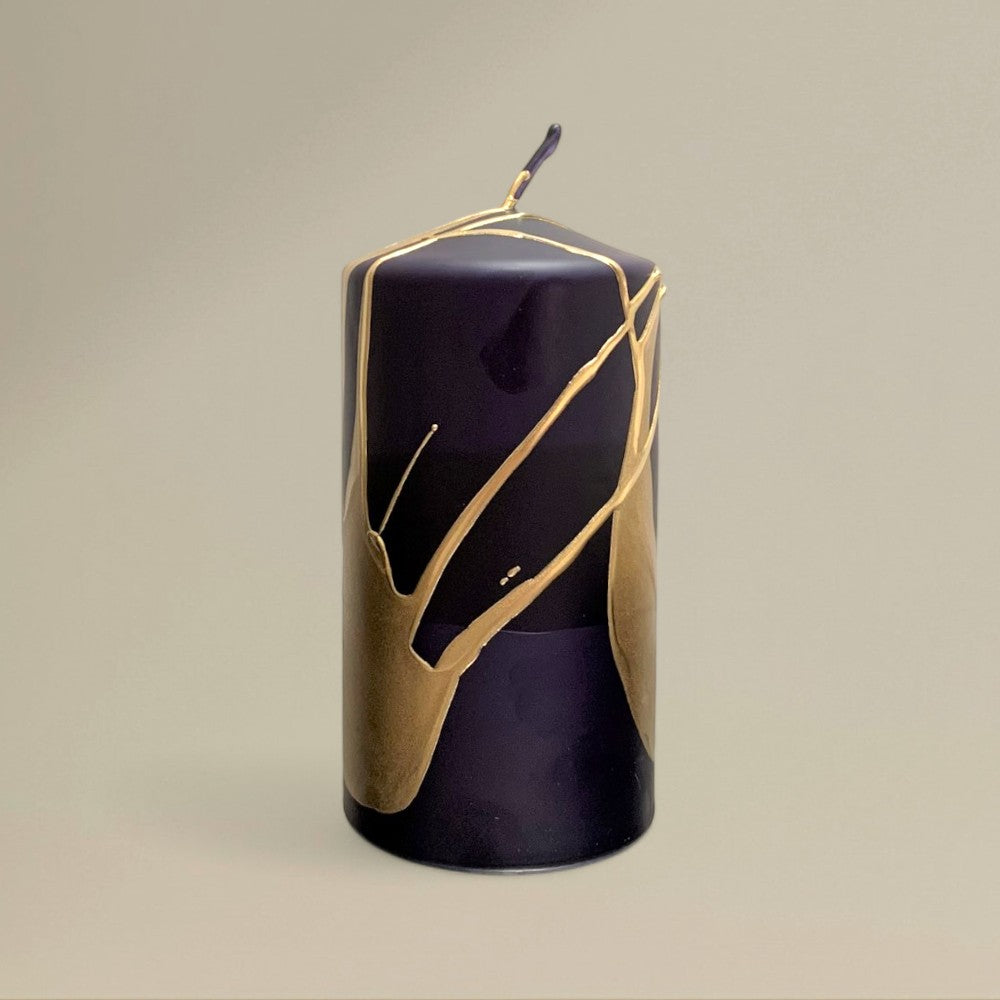 Pillar candle 75x150mm splashed