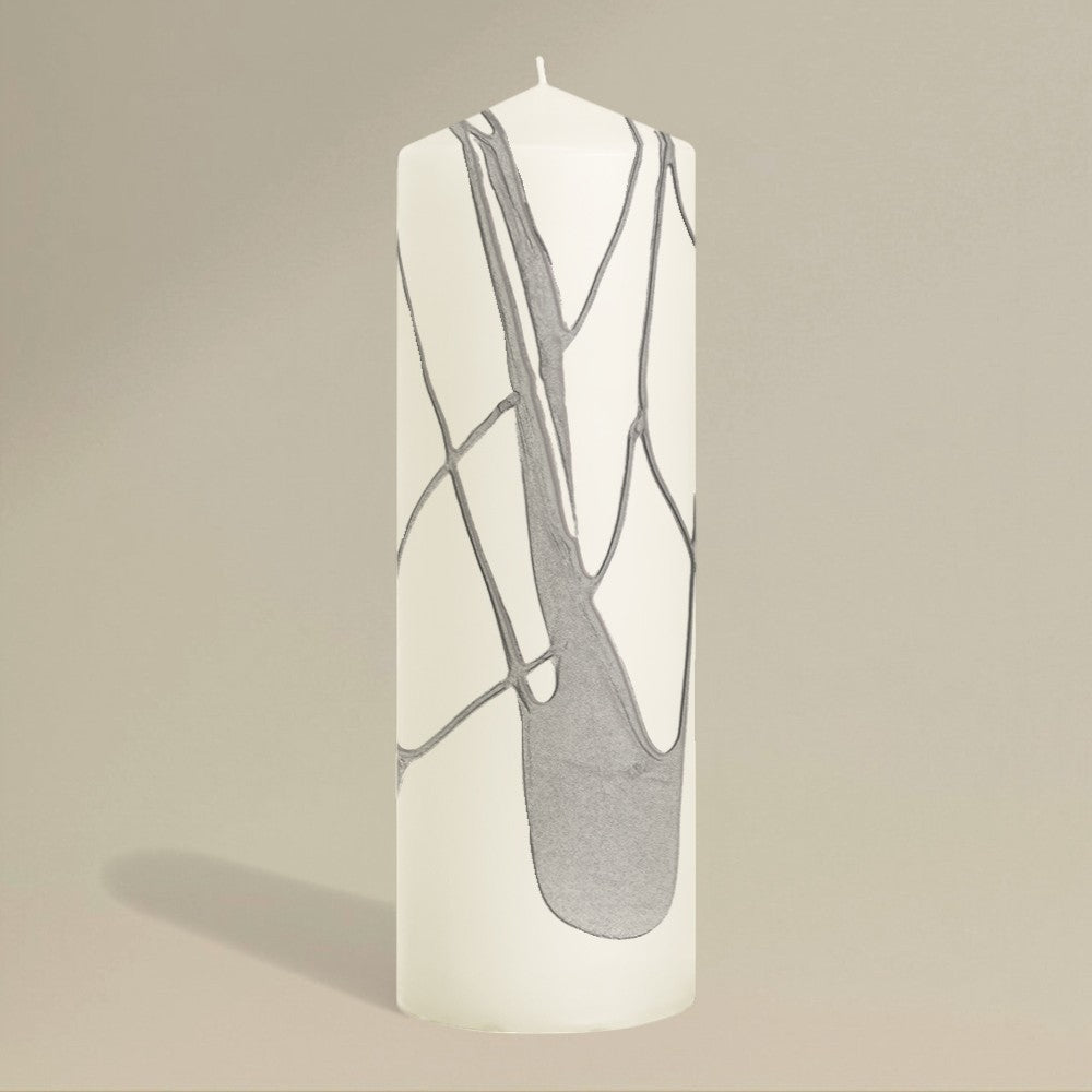Pillar candle 75mm splashed Christmas - rawLight Design Pty Ltd