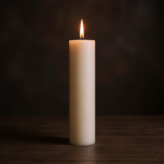 Pillar candle 75x300mm white flat top 6 pieces