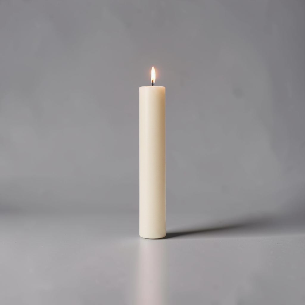 Pillar candle 75x400mm white flat top 6 pieces